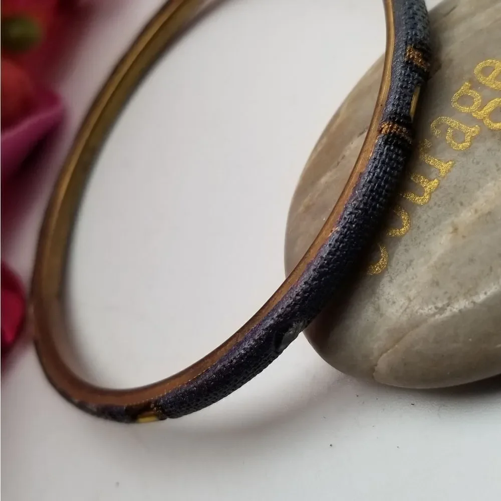 Charcoal vintage bracelet bangle slim slender jewelry gift for her. B611